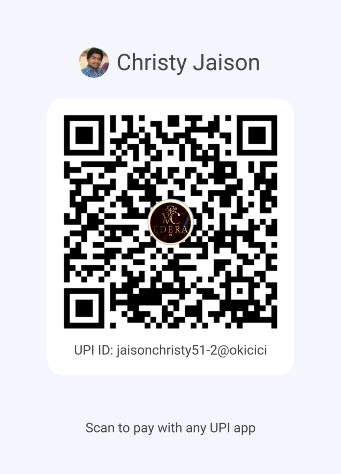 Google Pay QR code for VC Edera